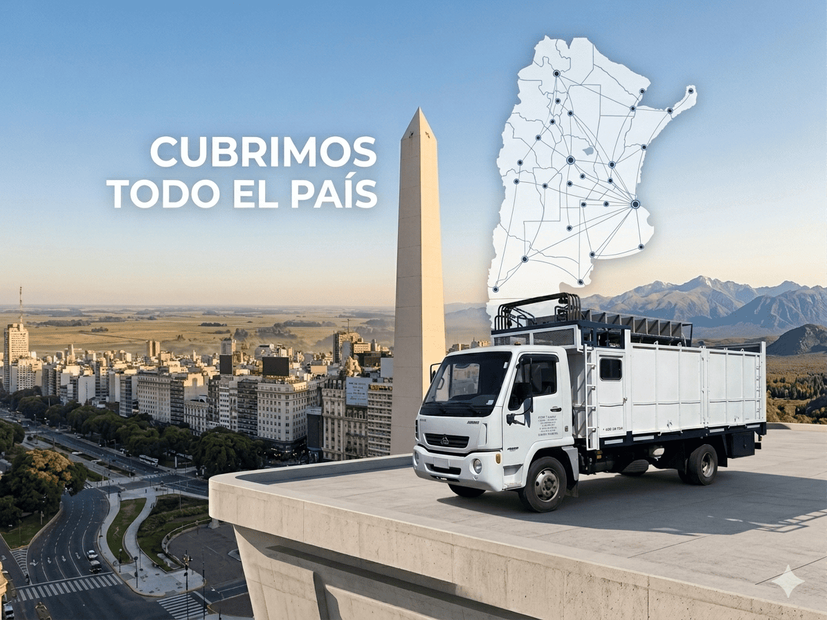 Camión de fletes César en ruta nacional desde Rosario